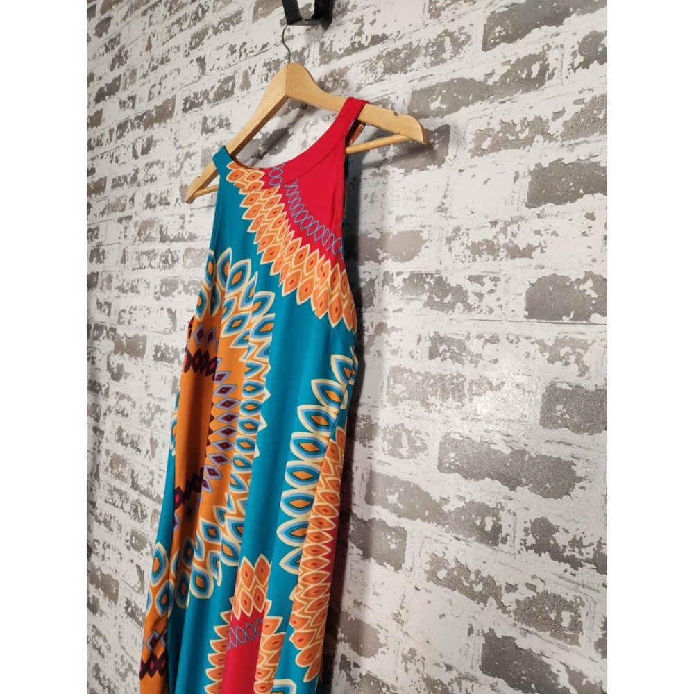 ARYEH Anthropologie Sun Dress Size Large‎ Coloful Stretch Comfy Jersey Boho - Picture 5 of 13